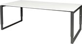 Verstelbaar Bureau - Domino Plus 160x80 grijs - wit frame