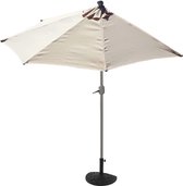 Bol.com Parla halfronde parasol balkonparasol UV 50+ polyester/aluminium 3kg ~ 300cm crème met voet aanbieding