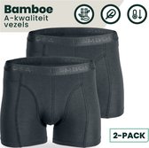 Bamboe Boxershorts | Bamboe Onderbroeken  | Anti-zweet Boxershorts | Naadloze Boxershorts | 2 Paar - Antraciet | Maat: XL | Merk: Bamboosa