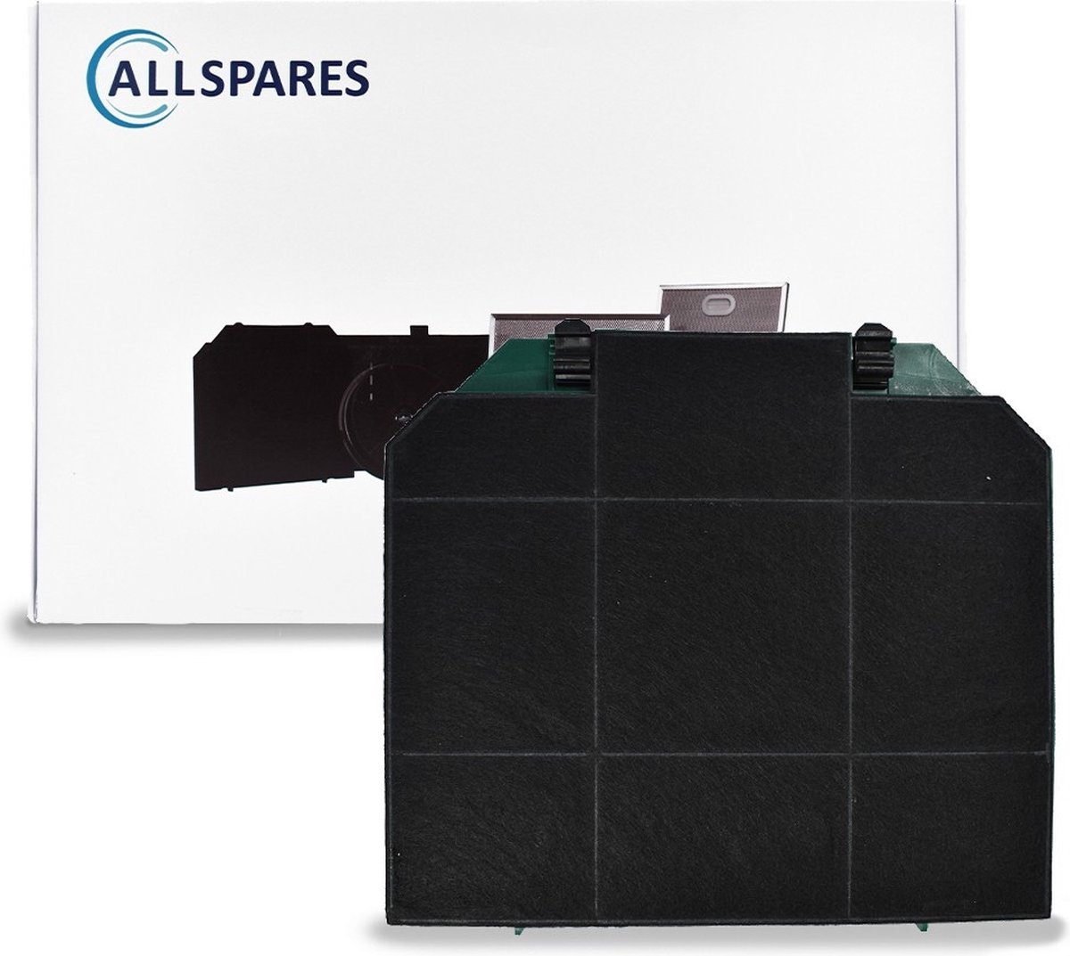 AllSpares Longlife Koolstoffilter voor afzuigkappen geschikt voor o.a. AEG-Electrolux Zanussi MCFE33 / 9029801322 en Faber 112.0261,258 / F12 (265x235x15mm)