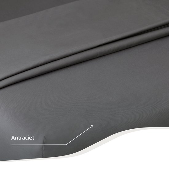 Dreamers Den Topper Hoeslaken 140x200 Cm - 100% Egyptisch Percale Katoen Donker Grijs