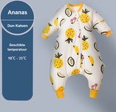 Winter Baby Slaapzak met Benen - Ananas - Geel - 3.5 TOG - baby height 100-110cm - Lange mouwen - Afneembare Mouw - Jumpsuit - Pajamas - Meisjes - Kinderen - 2 jaar - Gift - Cadeau