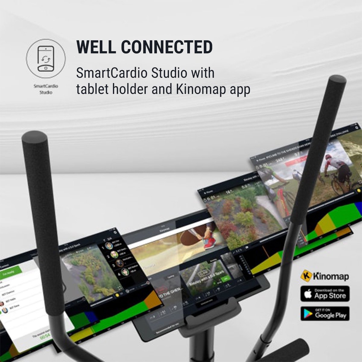 Kraftfit Crosstrainer, Stepper voor Thuis, Stille Hometrainer, Fitnessapparaat voor Thuis, Elliptische Trainer met 12 kg Vliegwiel, 8 Weerstandsniveaus, Tablethouder, Pianozwart thumbnail 3
