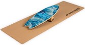 BoarderKING Indoorboard Wave balance board + tapis + rouleau - Forme : planche de surf - 32 x 5 x 88 cm (LxHxP)