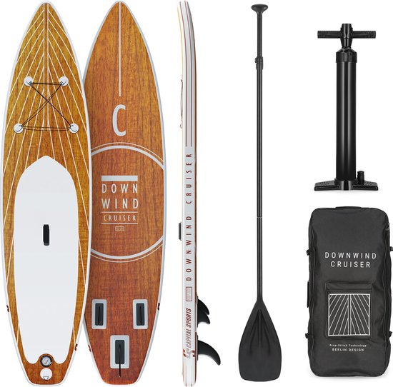 CAPITAL SPORTS Downwind Cruise - SUP board compleet set - opblaasbare paddle - rugzak & pomp - 100% PVC