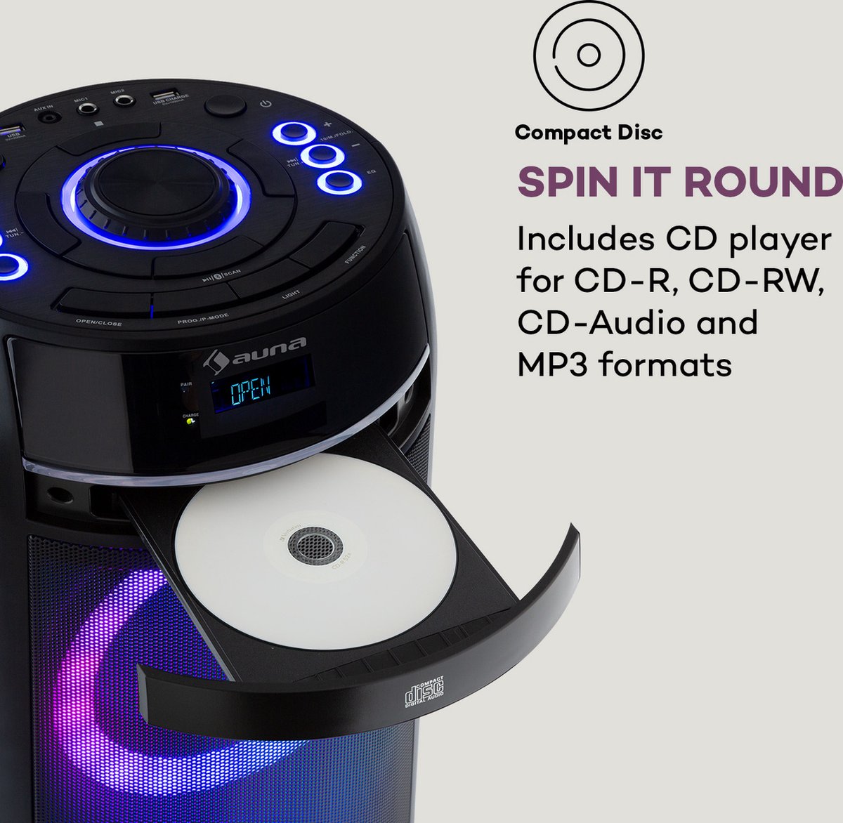 ULTRASONIC CD partyluidspreker 100 Watt 2 x 6,5