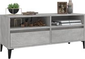 The Living Store TV-kast Klassiek Betongrijs 100x34.5x44.5 cm - Duurzaam Hout - Veel Opbergruimte