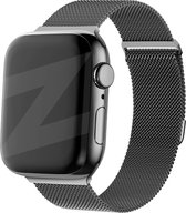 Bandz Milanese loop band geschikt voor Apple Watch 1/2/3/4/5/6/8/9/SE/Ultra (2) - Maat 42 / 44 / 45 / 49 mm - Hoogwaardig gevlochten stalen materiaal smartwatchbandje - Milanees bandje met magneetsluiting - zwart Milanees Apple Watch bandje