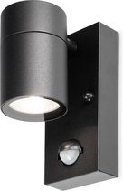 Mason wandlamp - 6000K warm wit - Bewegingsmelder en schemerschakelaar - IP44 spatwaterdicht - Spotlight voor binnen en buiten - Zwart