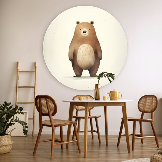 WallCircle - Cercle mural ⌀ 150 - Aquarelle - Ours - Marron - Animaux - Tableaux ronds salon - Plaque murale ronde - Cercle de Décoration murale - Décoration de chambre à l'intérieur - Cercle mural de Décoration murale - Accessoires de maison