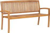 The Living Store Klassieke Houten Tuinbank - Bankje - 159 x 57.5 x 90 cm - Stapelbaar