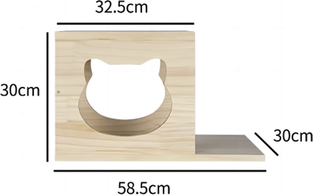 Wandmeubel voor Katten: Klimset, Hangmat en Slaapplek voor Boven de