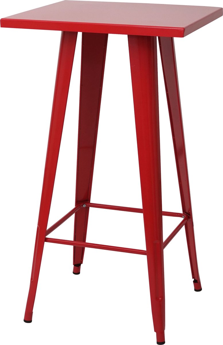 MCW Hoge tafel MCW-A73, bistrotafel bartafel, metaal industrieel ontwerp 105x60x60cm ~ rood