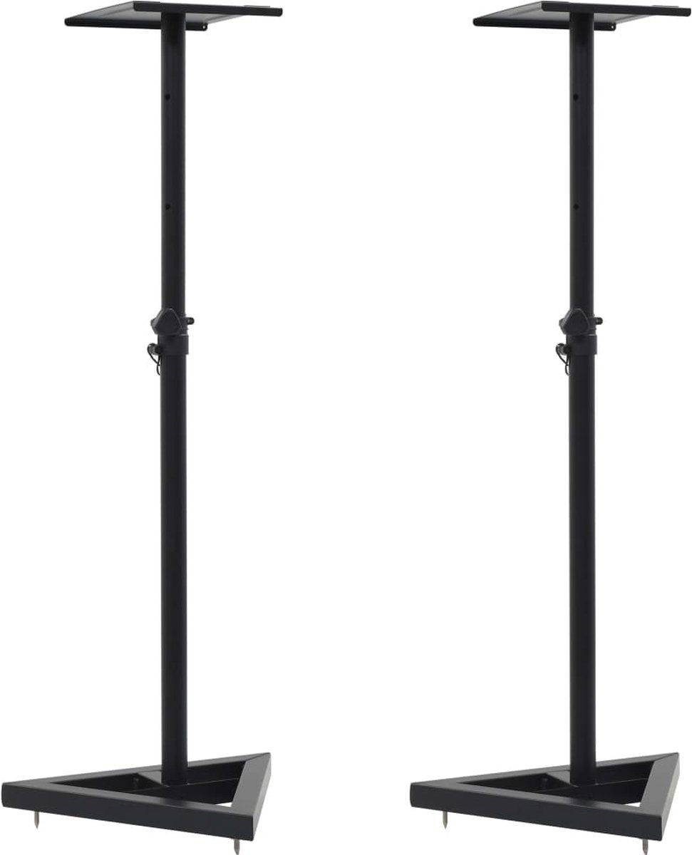 The Living Store Luidsprekerstandaarden - Zwart - 23 x 23 cm - Verstelbaar - 15 kg draagvermogen