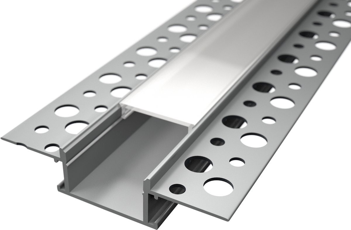 2 meter led profiel - Stucprofiel smal - Profiel voor led strips - Aluminium - Grijs