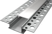 2 meter led profiel - Stucprofiel smal - Profiel voor led strips - Aluminium - Grijs