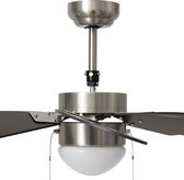 Bol.com vidaXL Plafondventilator met lamp 76 cm donkerbruin aanbieding