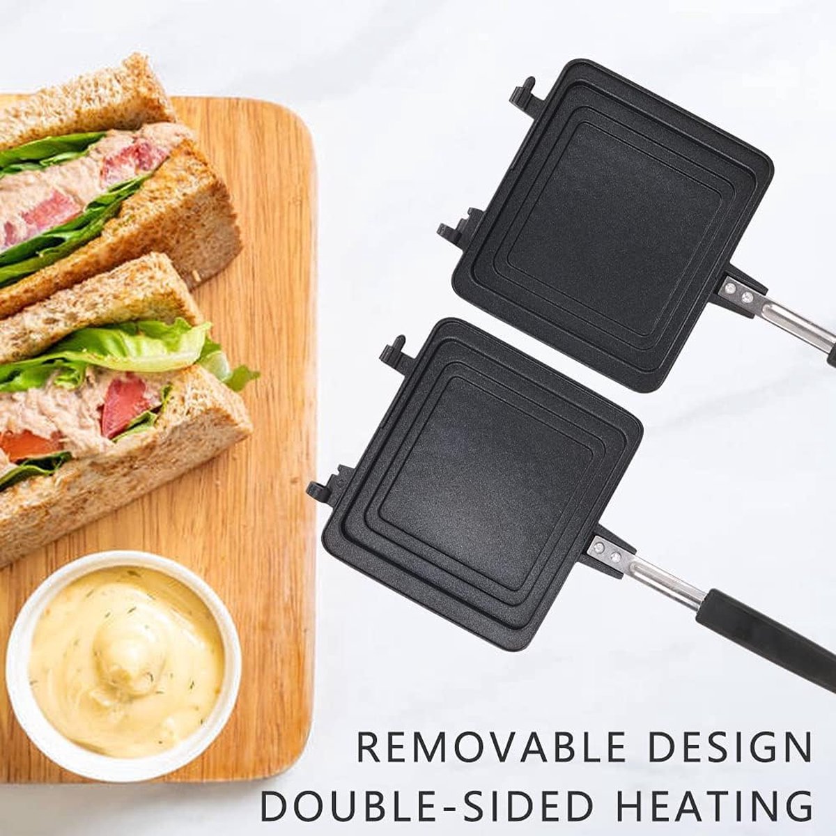 Ejoyous Sandwich Broodrooster voor Kookplaat, Vierkante