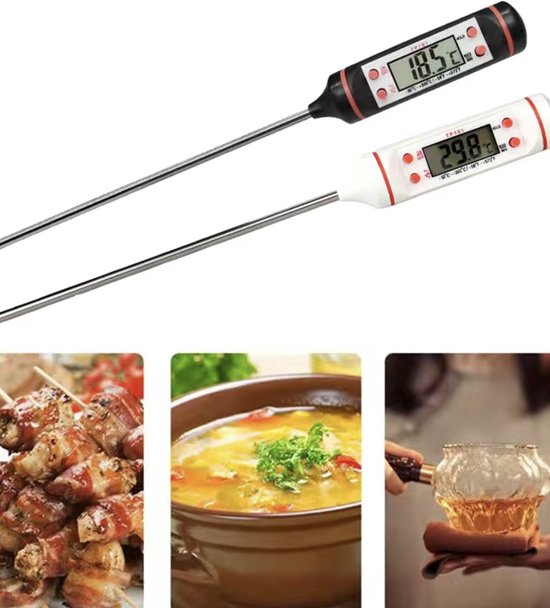 Digitale Thermometer Keuken, BBQ, Voedingsmiddelen - WIT - Merkloos