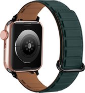 Siliconen bandje - geschikt voor Apple Watch series 1/2/3/4/5/6/7/8/9/SE/SE 2/Ultra/Ultra 2 met case size 42 mm / 44 mm / 45 mm / 49 mm - groen/bruin
