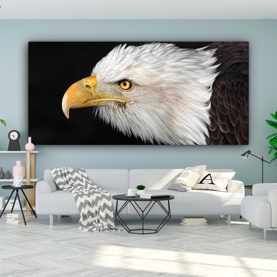 Tableau Toile Aigle - Vogel - Bec - Yeux - 160x80 cm - Décoration murale
