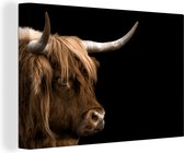 Schotse Hooglander - Dieren - Koe - Canvas - 30x20 cm - Wanddecoratie