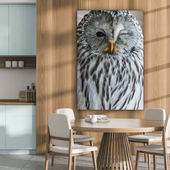 Peintures sur toile Hibou - Ressorts - Portrait - 90x140 cm - Décoration murale