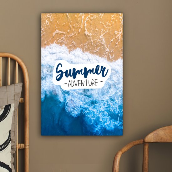 Tableau sur toile Plage - Été - Dicton - 40x60 cm - Décoration murale