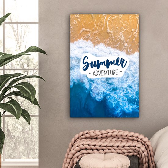 Tableau sur toile Plage - Été - Dicton - 40x60 cm - Décoration murale