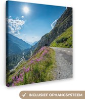 Canvas Schilderij Zwitserland - Alpen - Natuur - 20x20 cm - Wanddecoratie