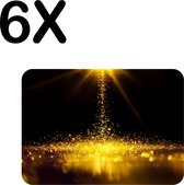 BWK Luxe Placemat - Gouden Glitter Regen - Set van 6 Placemats - 40x30 cm - 2 mm dik Vinyl - Anti Slip - Afneembaar