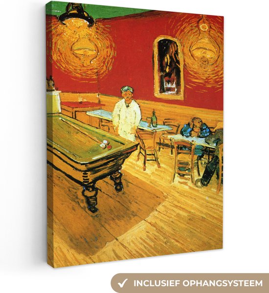 Canvas Schilderij Het Nachtcafé - Vincent van Gogh - 30x40 cm - Wanddecoratie