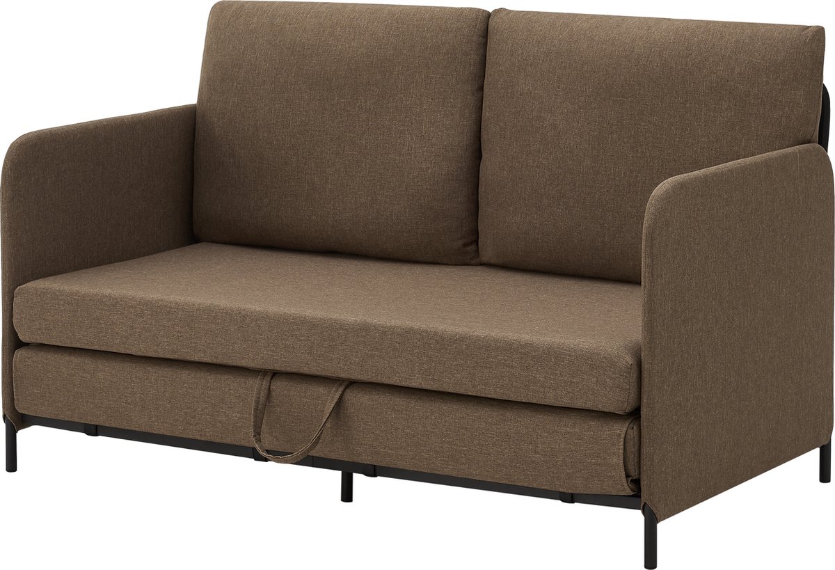 en.casa Slaapbank 2-zitsbank 78x125x67 cm bruin