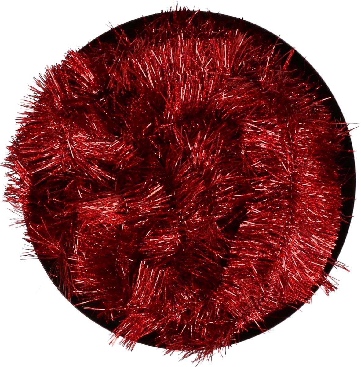 2x Kerstboom folie slinger rood 270 cm - rode kerstslingers – foto 2