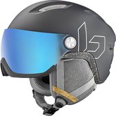 Bollé Eco V-Atmos Casque de ski avec visière 2023 | Cat Blue Photochromique. 1-3 | Noir mat | Taille: 52-55 cm