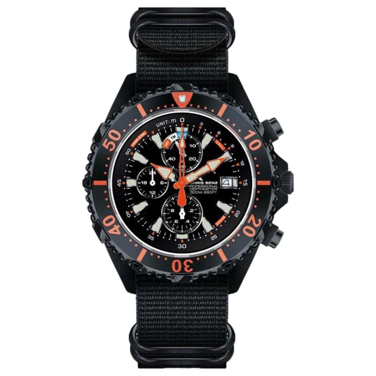 Chris Benz - CB-C300X-RS-NBS - Duikershorloge - Unisex - Quartz