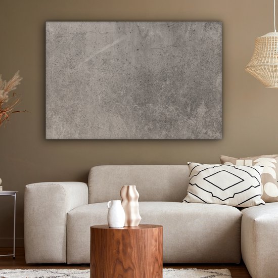 Tableau sur toile Béton - Grijs - Points - Gravier - 120x80 cm - Décoration murale