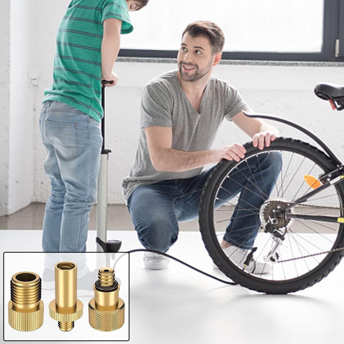 SZSHIMAO Adaptateur de valve de vélo, adaptateur pour toutes les