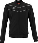 Zwarte trainingsjas van The Indian Maharadja met witte accenten en logo op de borst.