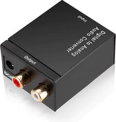 Kebidu® Convertisseur Audio Numérique Toslink(SP/DIF)/Coaxial vers RCA (Tulip) - USB - Zwart