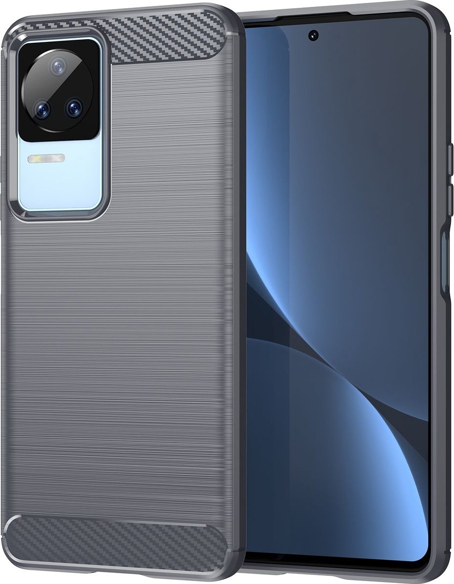 Mobigear Hoesje geschikt voor POCO F4 Telefoonhoesje Flexibel TPU | Mobigear Brushed Slim Backcover | POCO F4 Case | Back Cover - Grijs