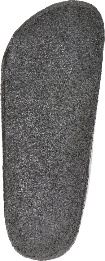 Grijze buitenzool van Birkenstock pantoffel.