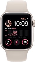 Apple Watch SE 2022 - Smartwatch dames en heren - 40 mm - Sterrenlicht Aluminium
