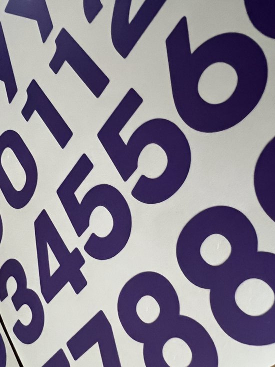 autocollants violet | autocollants alphabet | avec des chiffres | hauteur 4cm