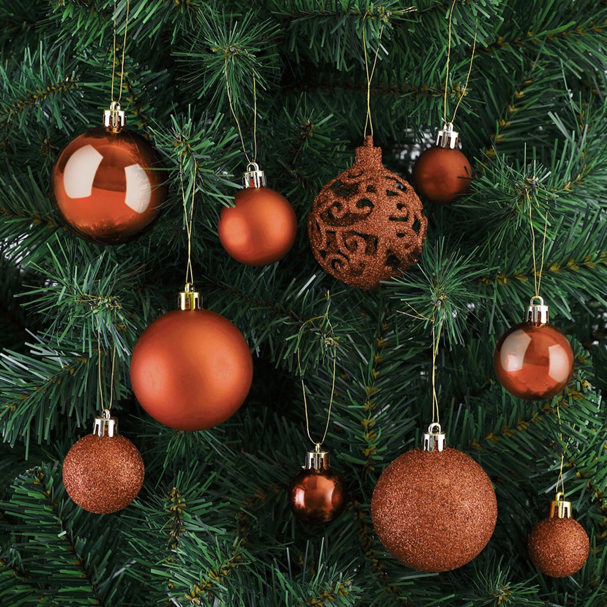 Casaria Kerstballen - Set van 100 Mat Glanzend Ø 3 4 6cm - Koper Bruin – foto 6