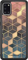Casimoda® hoesje - Geschikt voor Samsung Galaxy A31 - Cubes Art - Zwart TPU Backcover - Geometrisch patroon - Rood