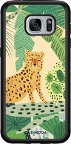 Casimoda® hoesje - Geschikt voor Samsung Galaxy S7 - Jungle Luipaard - Zwart TPU Backcover - Luipaardprint - Groen
