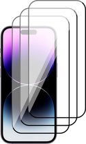 Screenprotector geschikt voor iPhone 14 Pro Max - Gehard Glas Beschermglas Tempered Glass Volledig Dekkende Screen Protector - 3 Stuks