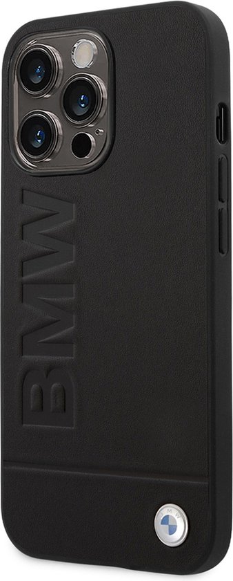 Coque arrière pour iPhone 14 Pro Max - BMW - Zwart uni - Cuir