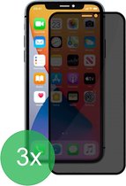 Geschikt Voor: iPhone 11 Pro / XS Privacy Full Screenprotector 3x - screen protector - volledige glas - bescherming - beschermglas - Anti Spy - ZT Accessoires
